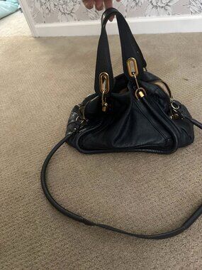 Chloé Paraty Medium Navy Leather Satchel Bag
